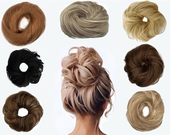 Blonde 1000% Real Human hair, Tangle Free messy bun: Blonde, silver, black,brown, and mixed color