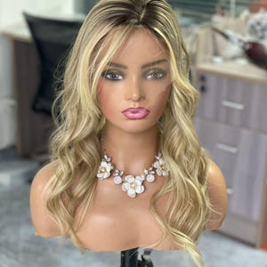 Luxe European Hair Topper | Blonde Lace Front Wig | 8x8 | Silk Mono Base Human Hair Topper for Alopecia | Realistic Scalp Light Blonde Hair