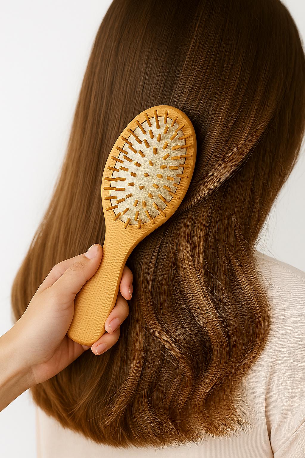 Bamboo Paddle Hairbrush with Wooden Bristles Detangling Wig Brush | Hair Accessories & Combs | Wedding, Holiday | Anniversary Gift | Large