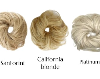 Blonde 1000% Real Human hair, Tangle Free messy bun: Blonde, silver, black,brown, and mixed color