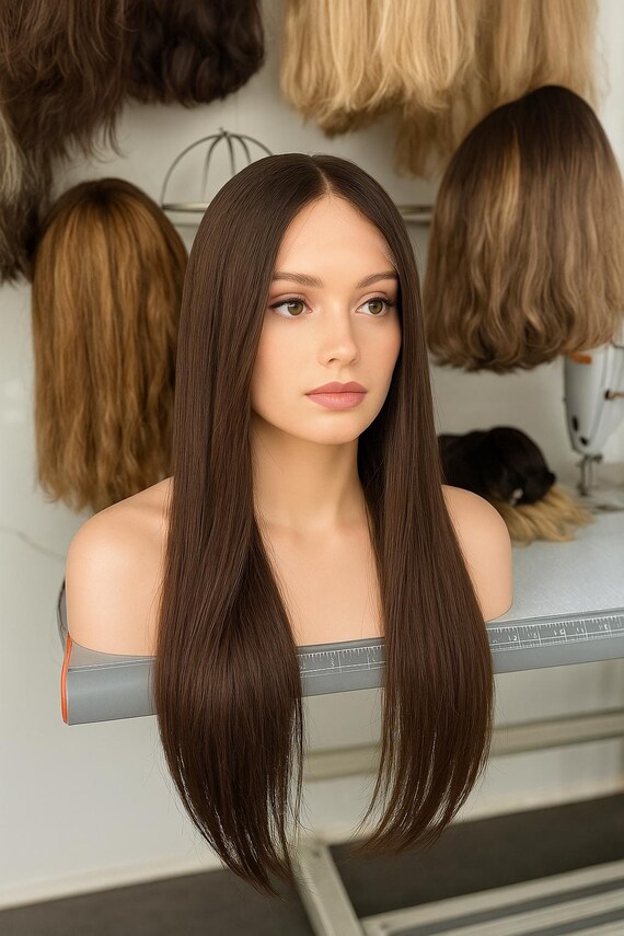 Slavic Hair Luxe Lace Top Wig ,24” Light Brown Natural