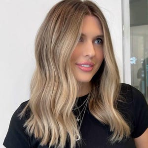 Blonde Balayage Light Root Melting Root Smudge Human Hair Lace Front Wig |  Balayage Wavy Wig | Glueless 11x5.5 | Luxe European Hair Wig
