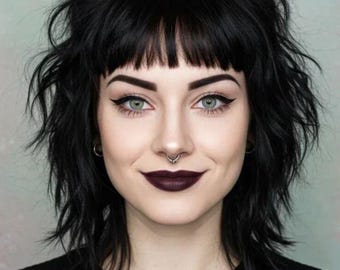 Black Skunk Human Hair Wig | Center Part Wig for a Stunning Look | 13x4 | Lace Front Wig | Light Styles | Black