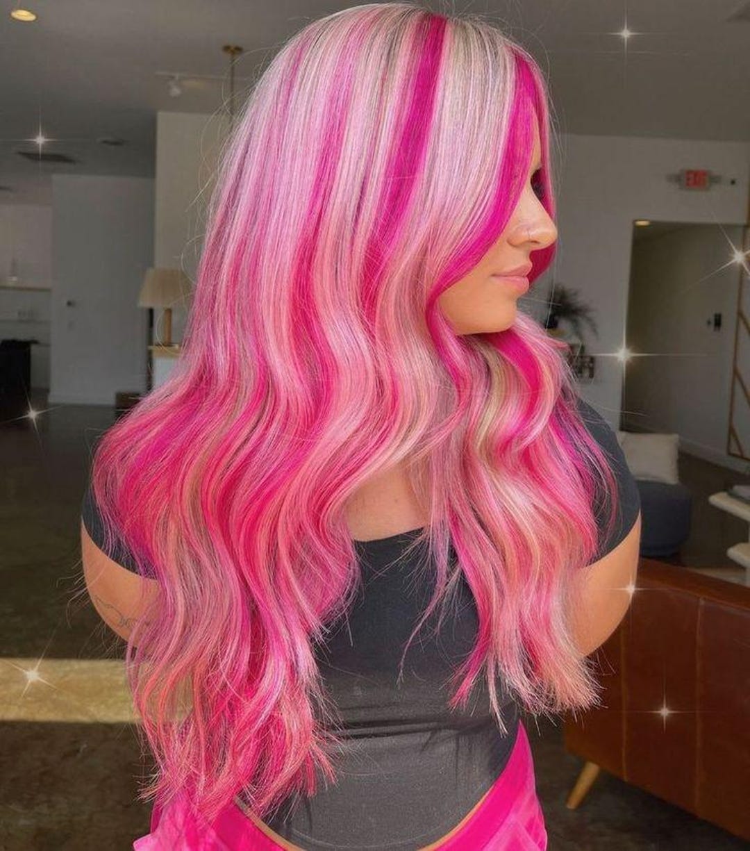 Stunning Pink Hair Wig 13x4 Long Natural Lace Front With