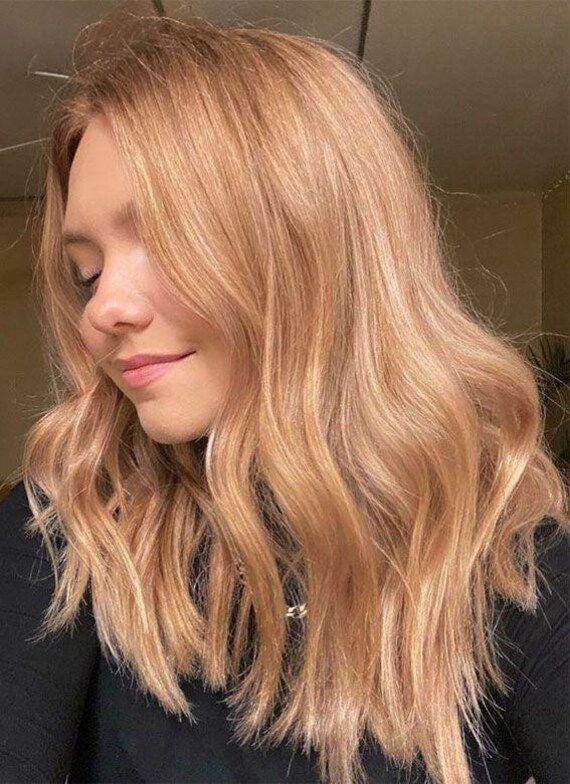 Color #30 medium strawberry blond topper human Amazon.com : Megito Hair Topper Long Wavy 18inch Strawberry  main image 2