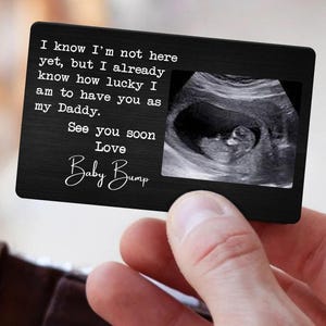 Carte portefeuille personnalisée à ultrasons pour papa, nouveau cadeau papa pour bébé, idée de révélation de grossesse, premier cadeau de fête des pères, souvenir papa personnalisé