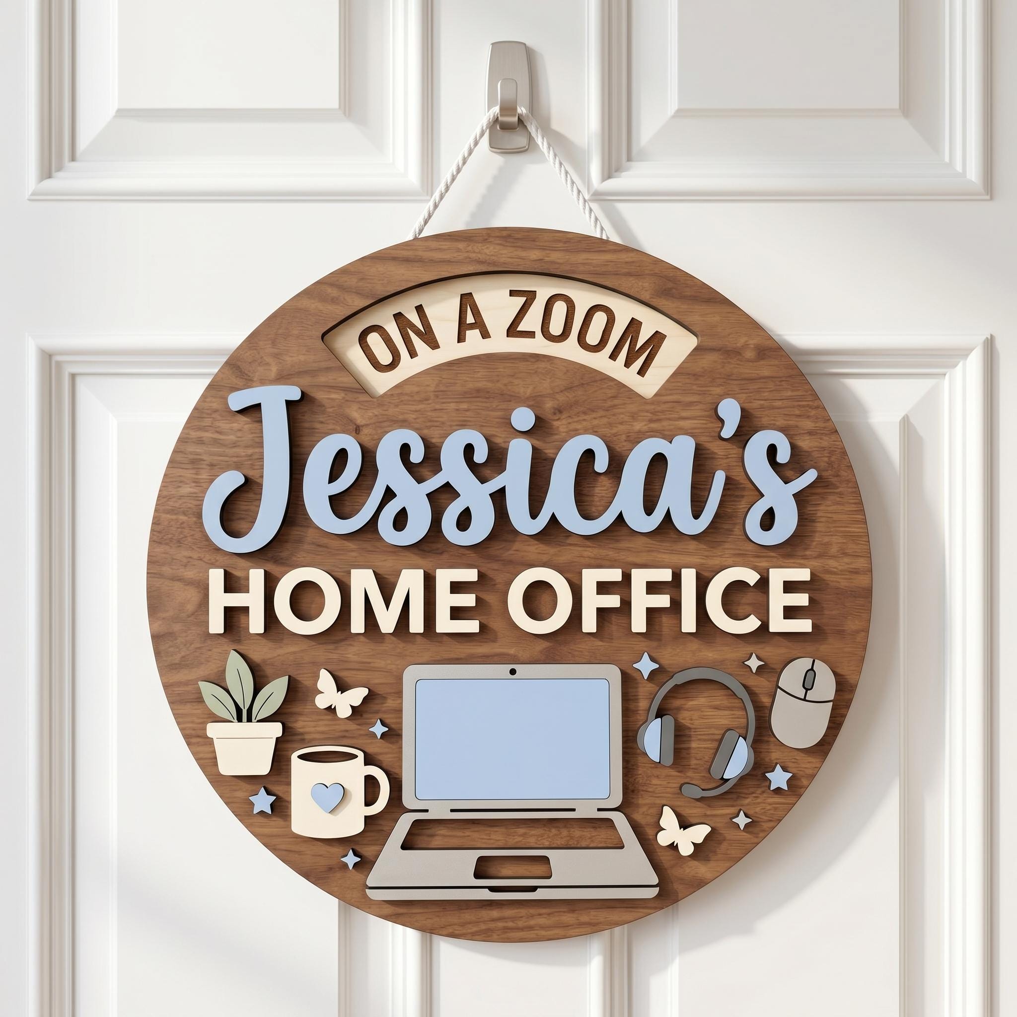 Personalized Work Personalized Work From Home Door Sign, Rotating Status Privacy Sign ...
