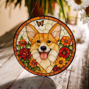 Attrape-soleil en verre pour portrait de chien personnalisé, cadeau commémoratif pour animal de compagnie, chat ou chien à accrocher à la fenêtre, oeuvre d&#39;art sur verre à partir d&#39;une photo, cadeau souvenir personnalisé pour animal de compagnie