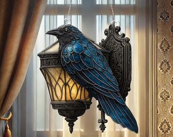 Spizummp Gothic Raven Lantern | 3D Gothic Raamdecoratie - Woondecoratie Hanglamp - voor Halloween Huiseigenaren Tuinders Outdoor Liefhebbers Landschapsontwerpers Appartement Tuin Patio Entree