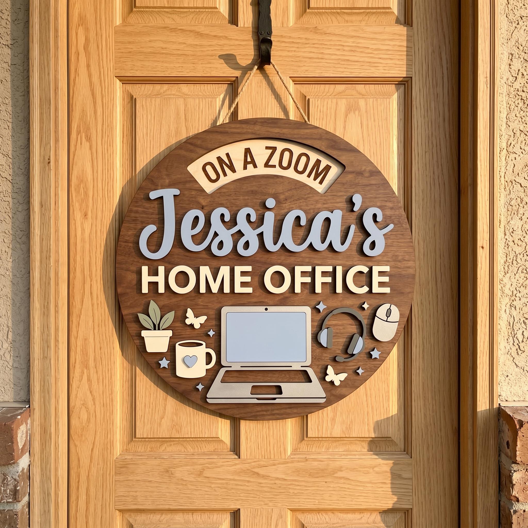 Personalized Work From Home Door Sign, Rotating Status Privacy Sign ...
