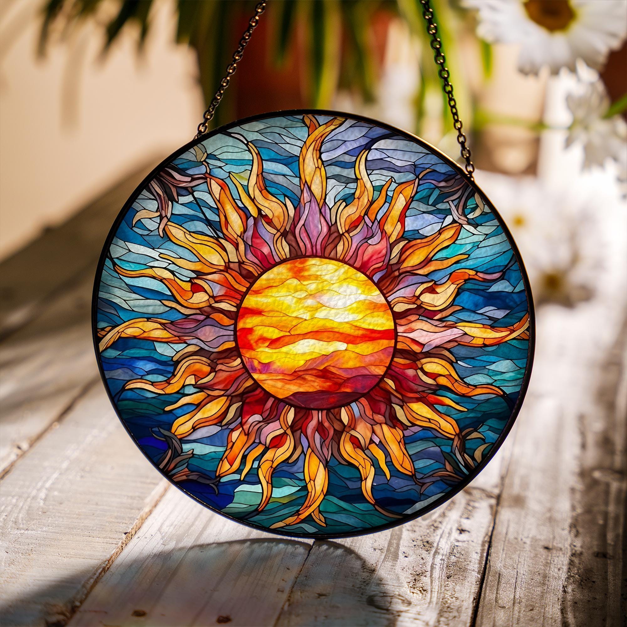 太陽のステンドグラスのサンキャッチャー、サンシャインウィンドウ