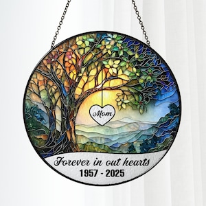Memorial Stained Glass Suncatcher, Remembrance Lightcatcher for Loss of Mom or Dad, Sympathy Gift, Bereavement Keepsake, In Memory Gift