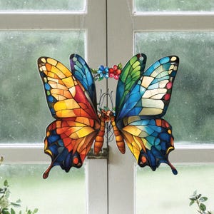 Beautiful Butterfly Acrylic Window Hanging, Spring Butterfly Art Decor, Garden Suncatcher Gift, Home Accent for Mom, Butterfly Lover Gift