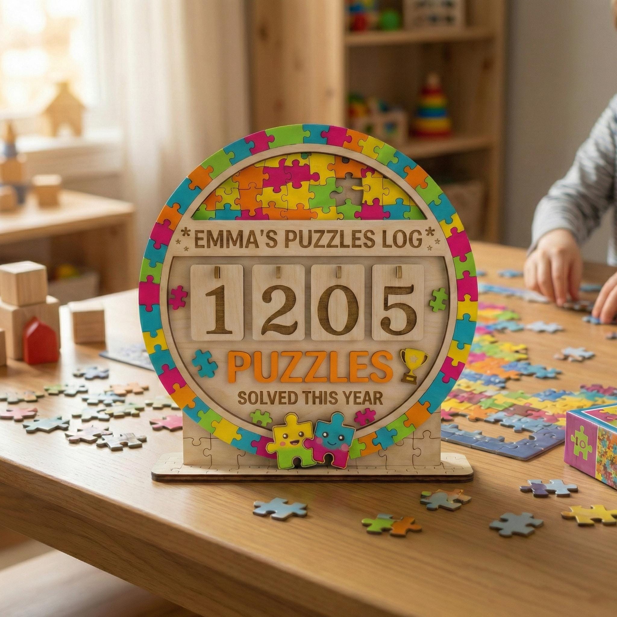 Personalized Puzzle Tracker Sign, Custom Jigsaw Puzzle Log Board ...