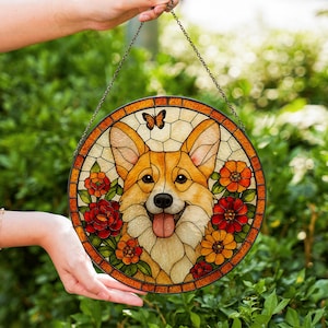 Custom Dog Portrait Glass Suncatcher, Pet Memorial Gift, Cat or Dog Window Hanging, Glass Art from Photo, Personalized Pet Keepsake Gift