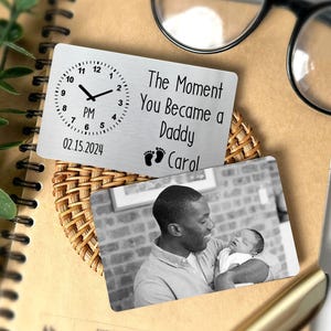 Premier cadeau personnalisé pour la fête des pères, nouvelle carte portefeuille pour papa, carte photo personnalisée pour bébé, cadeau pour la première fois pour papa, cadeau pour nouveau-né papa