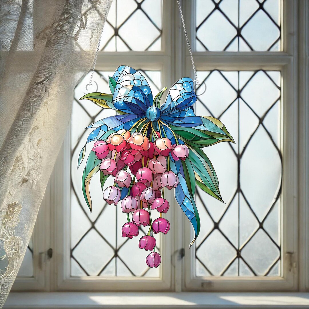 Lily of the Valley Suncatcher, Acrylic Lily Flower Window Hanging ...