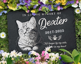 Haustier Gedenkstein Katze Gedenkstein, Garten Gedenkstein mit Foto, Haustier Kopfstein, Haustier Grabstein, Verlust des Haustier Sympathiegeschenk