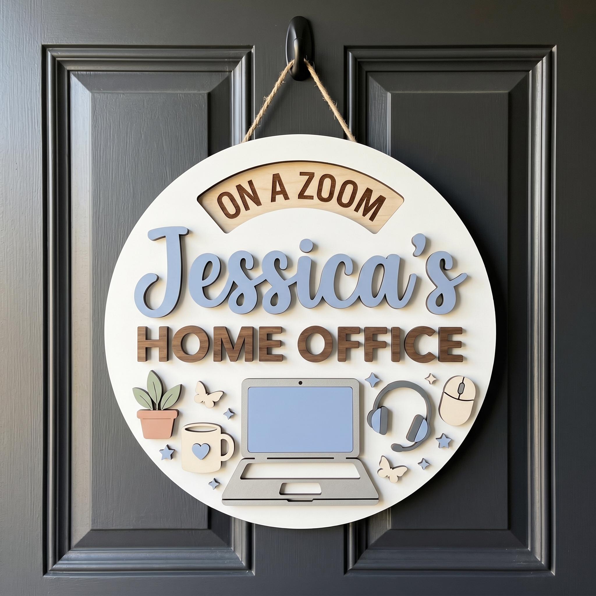 Personalized Work Personalized Work From Home Door Sign, Rotating Status Privacy Sign ...