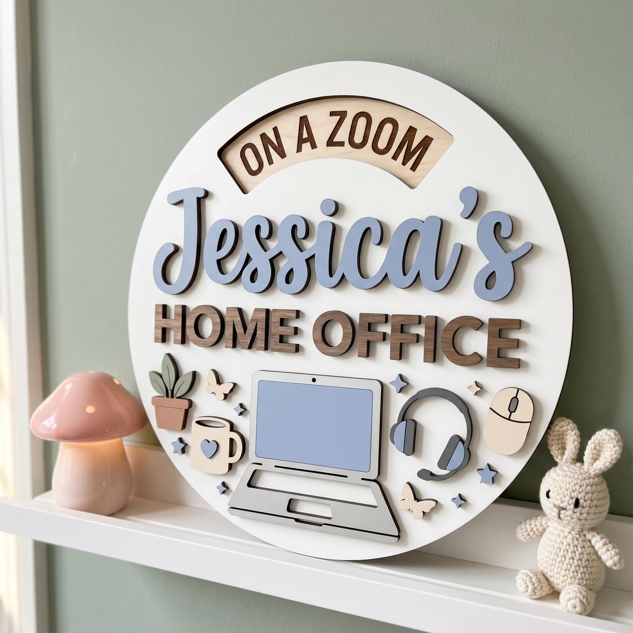 Personalized Work Personalized Work From Home Door Sign, Rotating Status Privacy Sign ...