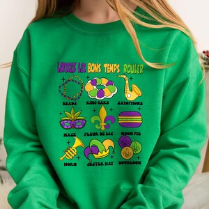 Laissez Les Bons Temps Rouler Shirt, Mardi Gras Sweatshirt, Fleur De Lis Sweater, Mardi Gras Carnival T-shirt, Fat Tuesday, Mardi Gras Gift