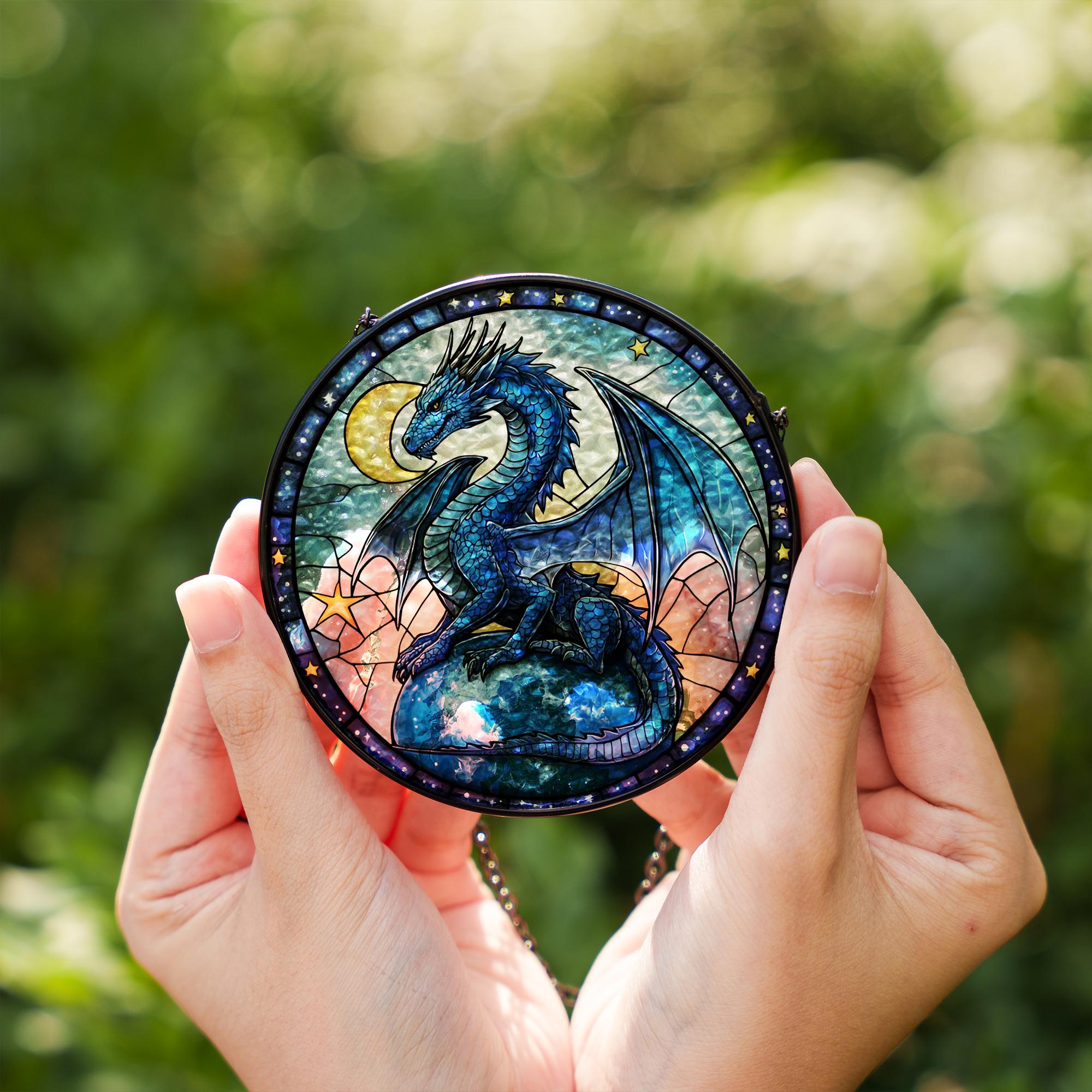 Drachen-Sonnenfänger Aus Buntglas – 20 Cm, Fensterdekoration, Drachen-Ornamente, Mit Haken Und Kette