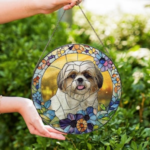 Atrapasol de vidrio con retrato de mascota personalizado, arte de vidrio para perros y gatos, atrapasol para colgar en la ventana de tu mascota, retrato de mascota a partir de una foto, decoración conmemorativa para mascotas.