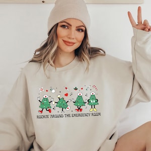 Weihnachten ER Nurse Sweatshirt, festliches Notaufnahme Shirt, Krankenschwester Geschenk, ER Nurses Shirt, ER Nurse Shirt, Weihnachten Shirt