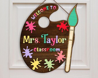 Art Teacher Hanging Door Sign, Art Class Sign, Art Teacher Door Sign ...