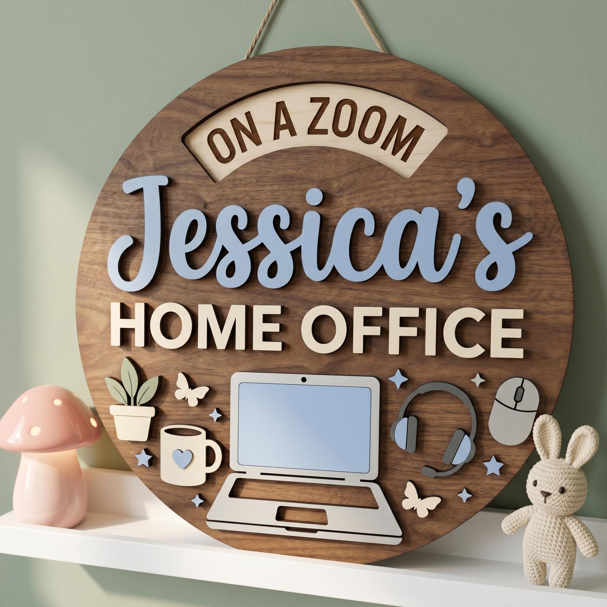 Personalized Work From Home Door Sign, Rotating Status Privacy Sign ...