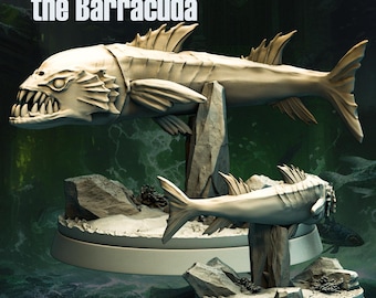 Barracuda / Escalas de 32 mm y superiores / Impresión 3D en resina blanca vegetal / Dungeon and Dragons / Miniaturas de mesa y juegos de guerra