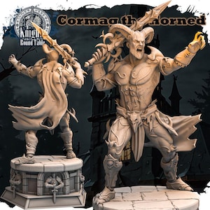 Cormag the Horned | 32mm and more scales | plant-based white resin 3d print | Dungeon and Dragons | Tabletop and Wargame Miniatures