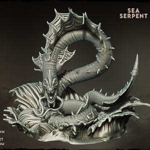 Sea Serpent | 32mm and more scales | plant-based resin 3d print | Dungeon and Dragons | Tabletop and Wargame Miniatures