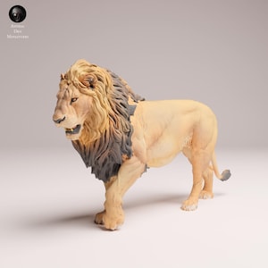 Savannah Lion | UNPAINTED | plant-based resin 3d print | Nature | Wild Life | Display Piece | Sculpture | Miniatures