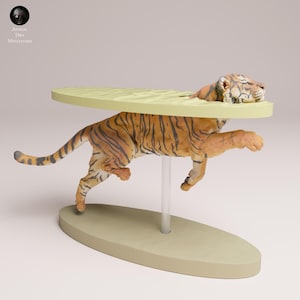 スマトラトラの水泳 | 未塗装 | 植物由来樹脂3Dプリント | 自然 | 野生動物 | 展示品 | 彫刻 | ミニチュア