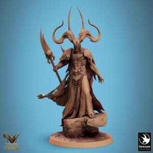 Ärkedjävulen Zar'Vul | OMÅLAD | 32 mm och mer skalor | växtbaserat harts 3D-tryck | Dungeon and Dragons | Bords- och krigsspelsminiatyrer