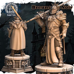 Breunor le Noir | 32mm and more scales | plant-based white resin 3d print | Dungeon and Dragons | Tabletop and Wargame Miniatures