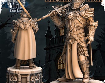 Breunor le Noir | 32mm and more scales | plant-based white resin 3d print | Dungeon and Dragons | Tabletop and Wargame Miniatures