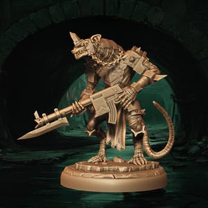 Ranger Gunner / Scale da 32 mm e oltre / Stampa 3D in resina bianca a base vegetale / Dungeon and Dragons / Miniature da tavolo e da wargame