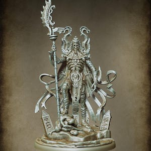 Accursed Pharaoh | 32mm and more scales | plant-based white resin 3d print | Dungeon and Dragons | Tabletop and Wargame Miniatures