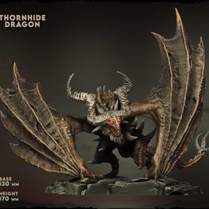 Thornhide Dragon | 32mm and more scales | plant-based resin 3d print | Dungeon and Dragons | Tabletop and Wargame Miniatures