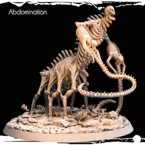 Skeleton Abomination | 32mm and more scales | plant-based white resin 3d print | Dungeon and Dragons | Tabletop and Wargame Miniatures