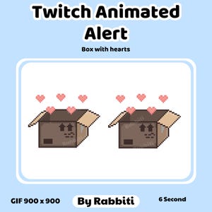 Animated Twitch Alert, Cardboard Box With Hearts for Twitch Streaming ...