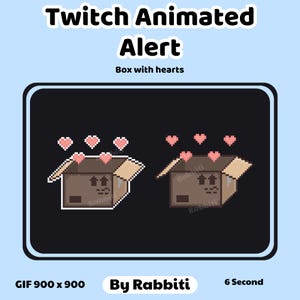 Animated Twitch Alert, Cardboard Box With Hearts for Twitch Streaming ...
