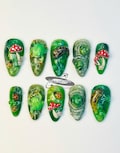 Cottagecore Frog Mushroom Press On Nails | Woodland Nature Fantasy Set product logo