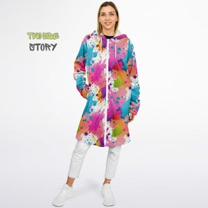 Colourful Tie Dye Print Microfleece Zipper Cloak,Printed Hoodie, Unisex Hoodie, Creative Gift for Him, Unique Gifts,Christmas Birthday Gifts
