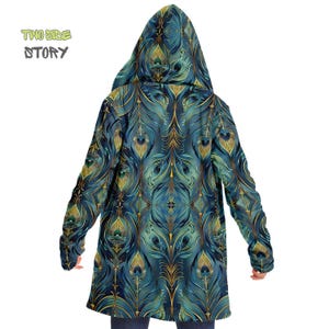 Psychedelic Hooded Cloak, Festival Rave Party Wear, EDM Festival Cape, Men's Rave Cape, Trippy Printed Festival Jacket, Psychedelic Clothes