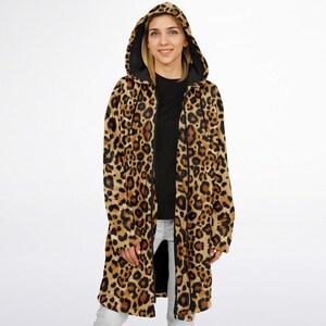 Sexy Animal Print Microfleece Zipper Jacket,Printed Hoodie,EDM Festival Cloak,Women Rave Jacket,Y2K Outfit,Leopard Print Jacket