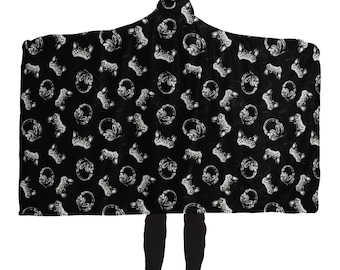 Sherpa Lined Gamer Hooded Blanket, PlayStation Controller Print