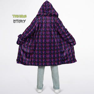 Colourful Print Microfleece Zipper Cloak,Printed Hoodie,Oversized Unisex Hoodie,Creative Gift for Him,Unique Gifts,Christmas Birthday Gifts